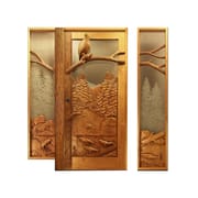 Luxury Villa Residential Tree Sculpture Design Entrance Door Main Entrance Double Open Solid Wood Animal Pattern Carved Door