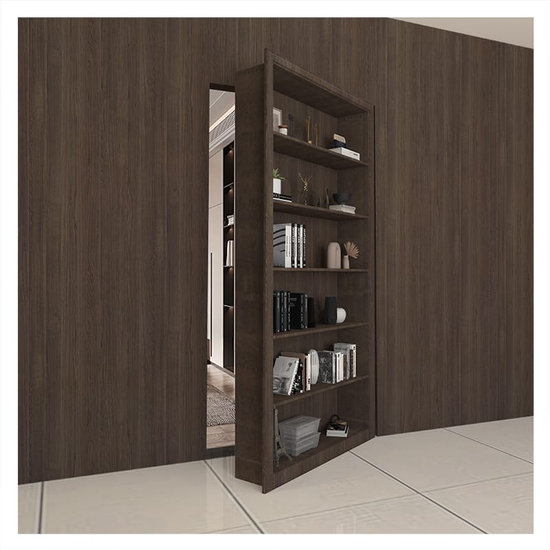 Grille Design Wooden Hidden Wall Doors Invisible Door Modern Interior Bedroom Flush Frameless Door