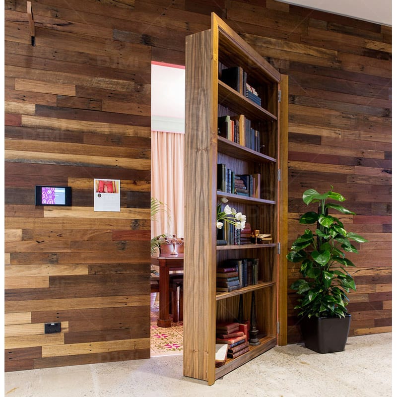 Grille Design Wooden Hidden Wall Doors Invisible Door Modern Interior Bedroom Flush Frameless Door