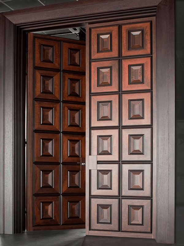 High Quality Classic Modern Appearance Main Entrance Wooden Door with Heavy Solid Wood Door