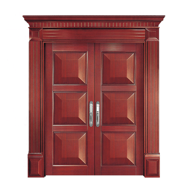 High Quality Classic Modern Appearance Main Entrance Wooden Door with Heavy Solid Wood Door