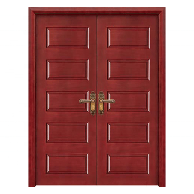 High Quality Classic Modern Appearance Main Entrance Wooden Door with Heavy Solid Wood Door
