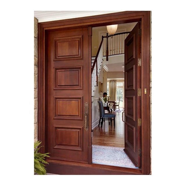 High Quality Classic Modern Appearance Main Entrance Wooden Door with Heavy Solid Wood Door