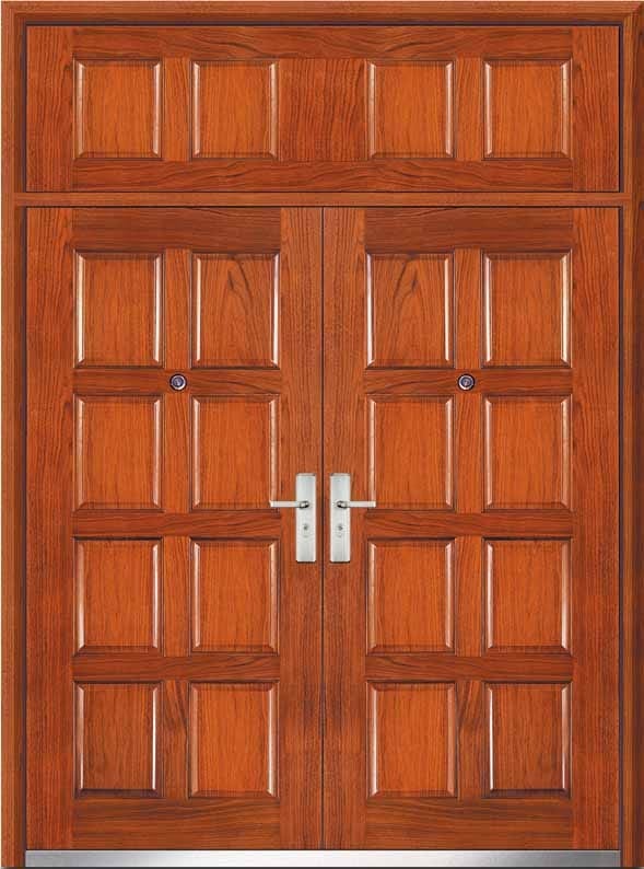 High Quality Classic Modern Appearance Main Entrance Wooden Door with Heavy Solid Wood Door