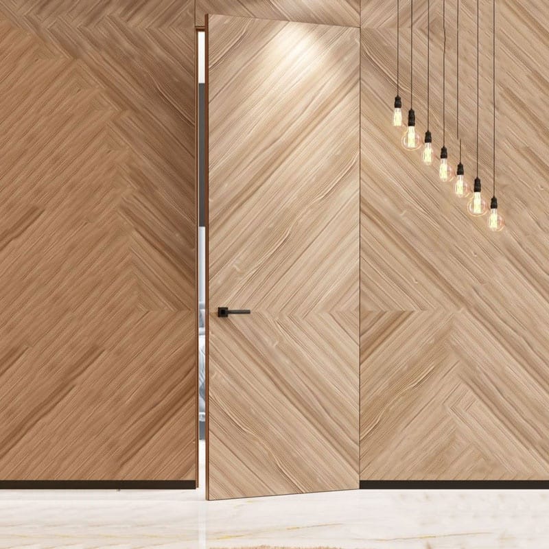 European Design Solid Wood Flat Opening Entrance Door Modern Solid Wood Simple Exterior Door Suitable for Residential