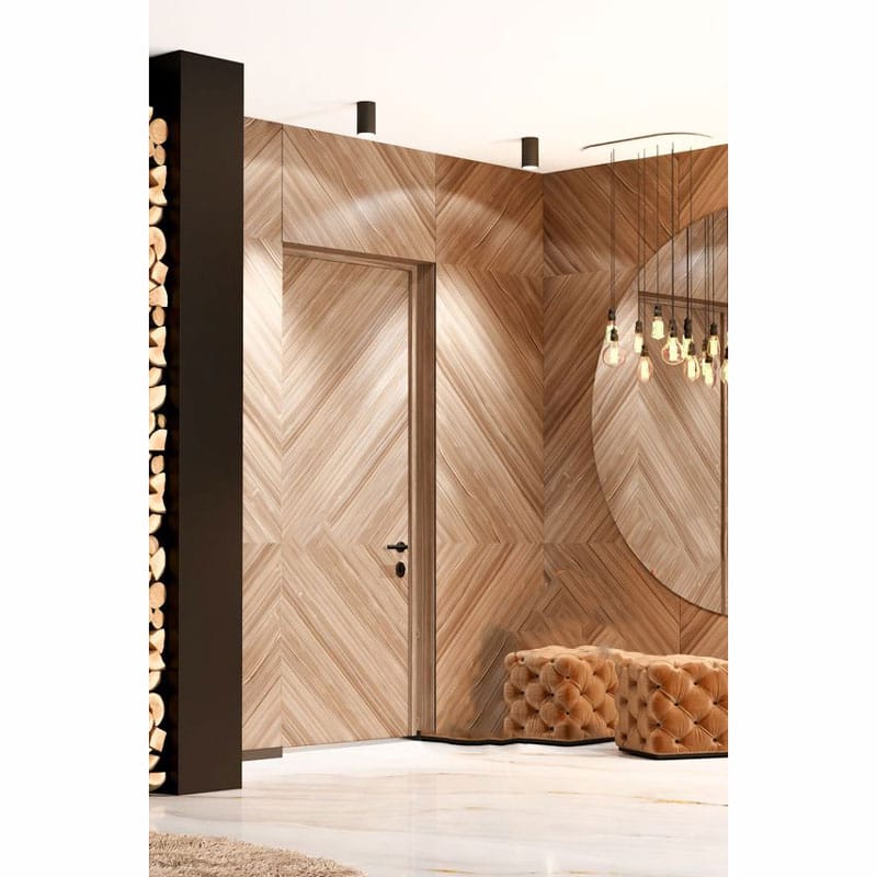 European Design Solid Wood Flat Opening Entrance Door Modern Solid Wood Simple Exterior Door Suitable for Residential