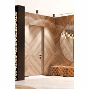 European Design Solid Wood Flat Opening Entrance Door Modern Solid Wood Simple Exterior Door Suitable for Residential