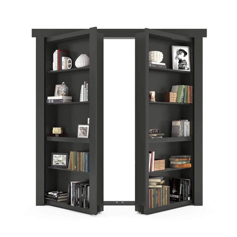 Interior Bookshelf Invisible Secret Room Solid Wooden Book Shelves Door Hidden Bookcase Door Murphy Hidden Doors