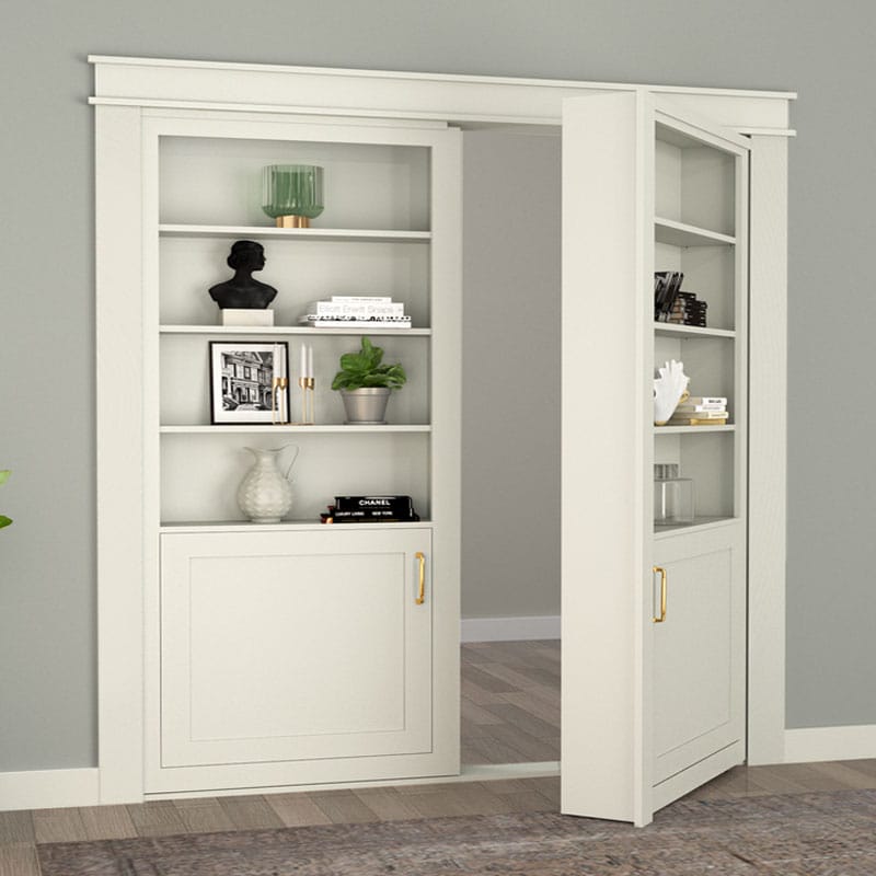 Interior Bookshelf Invisible Secret Room Solid Wooden Book Shelves Door Hidden Bookcase Door Murphy Hidden Doors