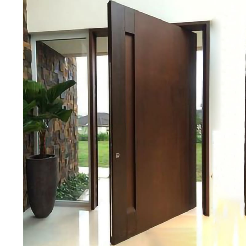 New Modern Large Exterior House Model Walnut Teak Laminated Wooden Door Panel Front Entrance Pivot Door
