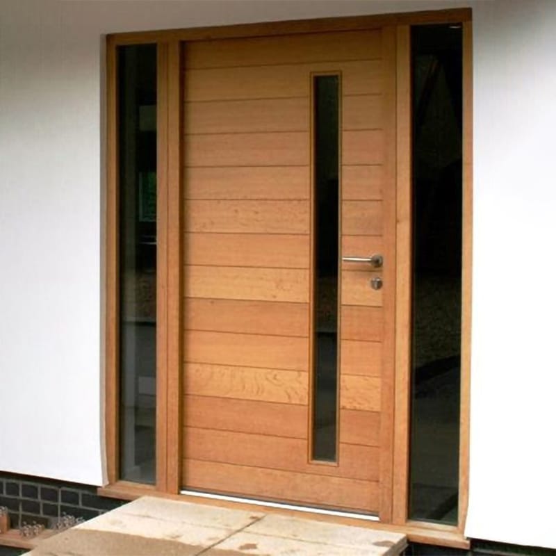 Factory Latest Design Modern Large Exterior House Model Walnut Teak Ply Wood Door Panel Front Entry Pivot Door Price