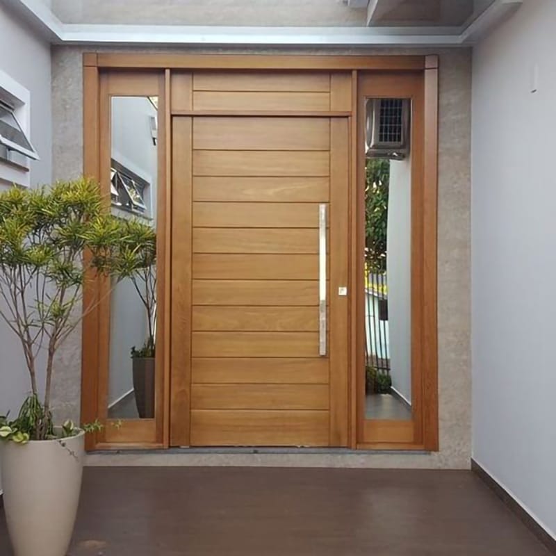 Factory Latest Design Modern Large Exterior House Model Walnut Teak Ply Wood Door Panel Front Entry Pivot Door Price