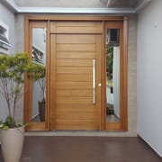 Factory Latest Design Modern Large Exterior House Model Walnut Teak Ply Wood Door Panel Front Entry Pivot Door Price