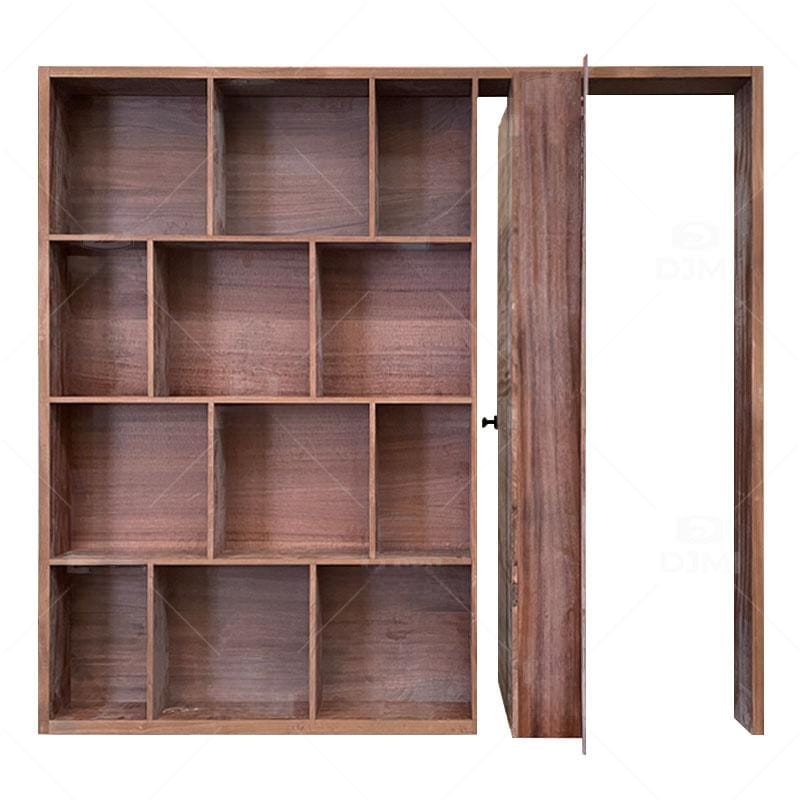 Wooden Grille Design Hidden Invisible Wall Door | Flush Frameless Modern Interior for Bedroom