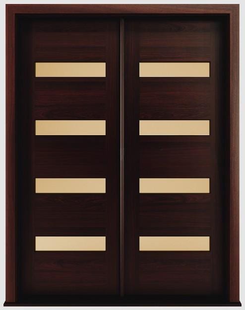 Modern Mahogany Solid Wood Custom Exterior Entry Doors