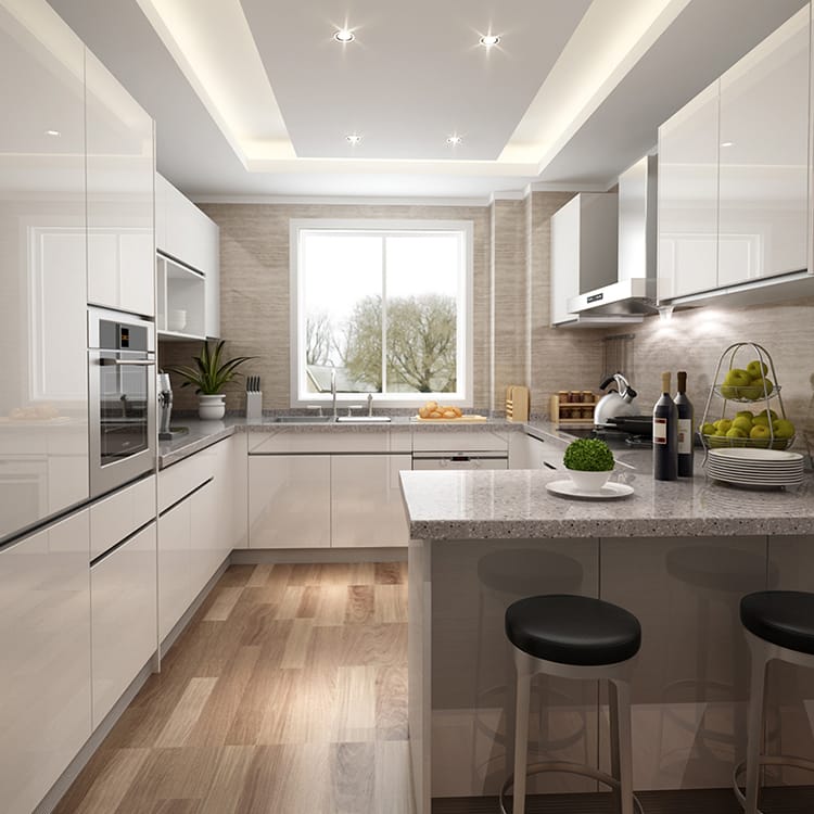 Modern Luxury White Wood Kitchen Cabinets for Sale