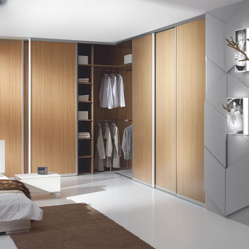 Australian Style Designed Bedroom Wardrobe With Printed Sliding Doors