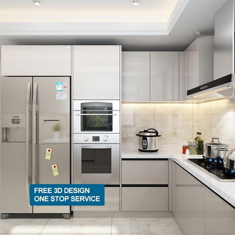 Modern Design Ready for Assembly High-Gloss Kitchen Cabinet