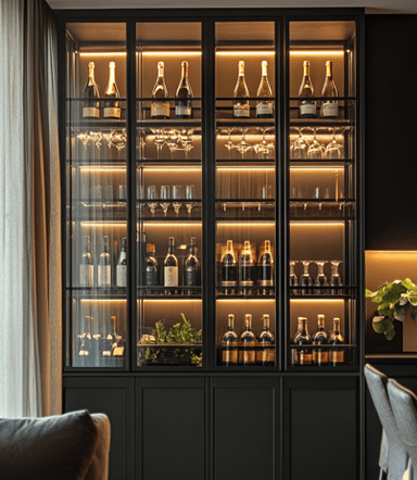 Modern Luxury Living Room Storage Wine Home Bar Cabinet Clear Glass Wine Cellar Display Cooler