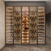 Modern Luxury Living Room Storage Wine Home Bar Cabinet Clear Glass Wine Cellar Display Cooler