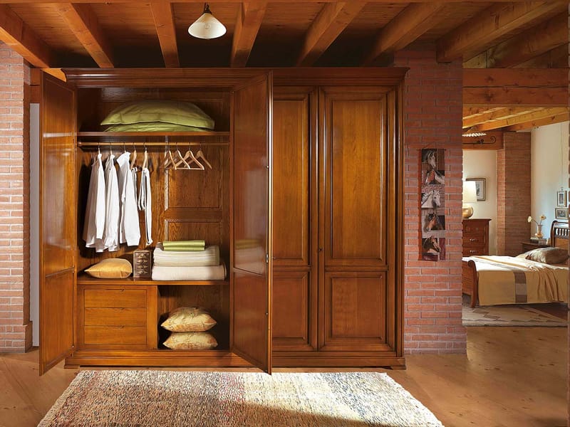 Double-Door Classic Solid Wood Wardrobe | Affordable Modern Storage for Bedroom