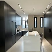 Luxury modern smart modular kitchen design wooden furniture veneer door panel economic wood wall kitchen cabinet with island