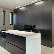 Luxury modern smart modular kitchen design wooden furniture veneer door panel economic wood wall kitchen cabinet with island