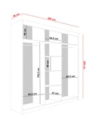 带镜子的滑动衣柜现代功能宽敞，带金属把手，卧室客厅滑动选项