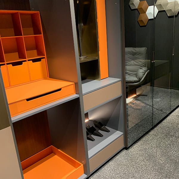 Hotel Luxury Wardrobe With Mirrored Doors Italy Style Black Wood Portable Closet Smart Wardrobe Cabinet