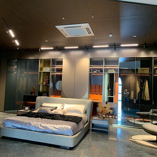 Hotel Luxury Wardrobe With Mirrored Doors Italy Style Black Wood Portable Closet Smart Wardrobe Cabinet