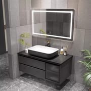 Simple Bathroom Rock Panel Basin Bathroom Cabinet Set Wash Hands Wash Face Wash Basin Smart Mirror Cabinet Set