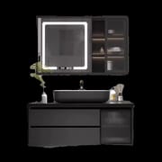 Simple Bathroom Rock Panel Basin Bathroom Cabinet Set Wash Hands Wash Face Wash Basin Smart Mirror Cabinet Set