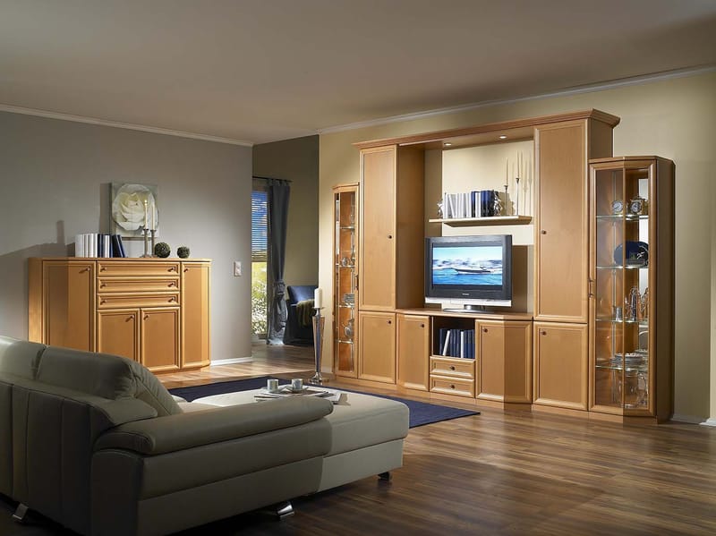 Solid Wood Wall-Mounted TV Stand | Multi-Drawer Storage for Living Rooms