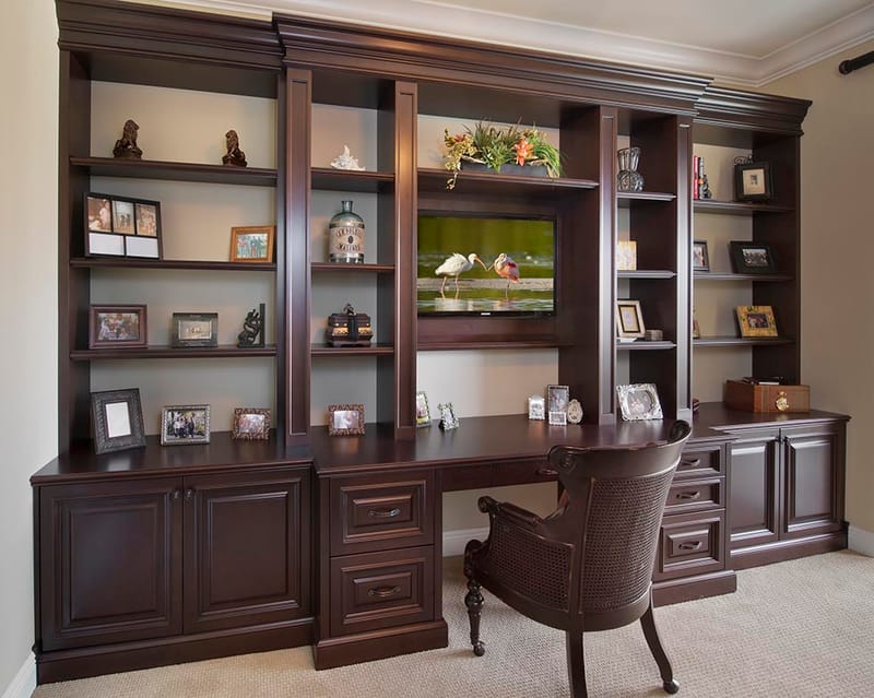 Classic Wooden Cabinets with Adjustable Shelves | Multi-Tier Storage for Home Office