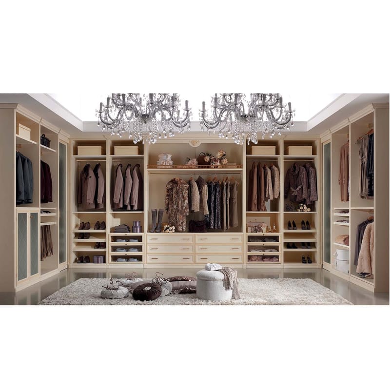 U-Shaped Soft-Close Hinge Walk-In Closet | Modern Minimalist Solid Wood Wardrobe