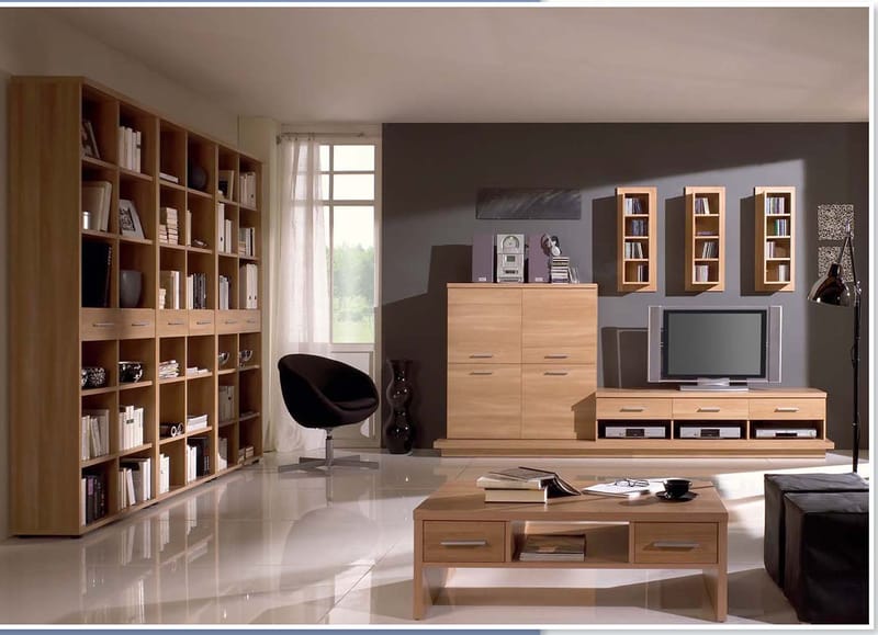 Contemporary Wood TV Console | Modular Storage for Modern Living Spaces