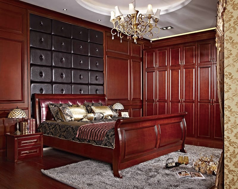 Solid Wood Wardrobe with Soft-Close Hinges | Customizable Classic Storage Solution for Bedroom