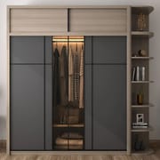 Hardwood Closet MDF Hinge Glass Door Wardrobe Custom Modern Closet Bedroom Furniture Wooden Wardrobe Closets Para Habitacion