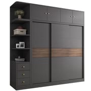 Modern Style 1.6m Sliding Door Wooden Clothes Wardrobe New Designs for Home Furniture & Kitchen Use for Bedroom Wall Closet