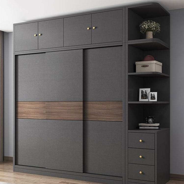 Modern Style 1.6m Sliding Door Wooden Clothes Wardrobe New Designs for Home Furniture & Kitchen Use for Bedroom Wall Closet