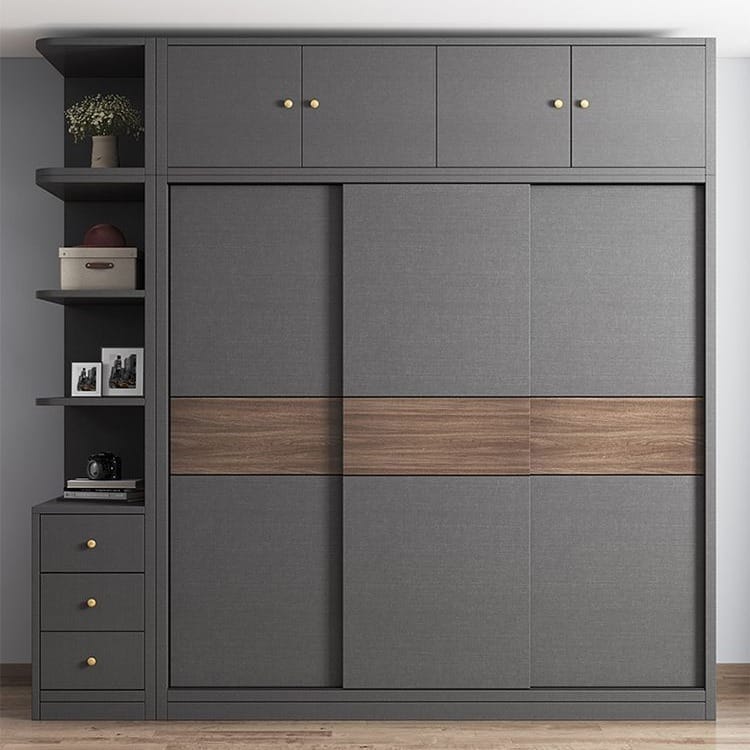 Modern Style 1.6m Sliding Door Wooden Clothes Wardrobe New Designs for Home Furniture & Kitchen Use for Bedroom Wall Closet
