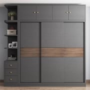 Modern Style 1.6m Sliding Door Wooden Clothes Wardrobe New Designs for Home Furniture & Kitchen Use for Bedroom Wall Closet