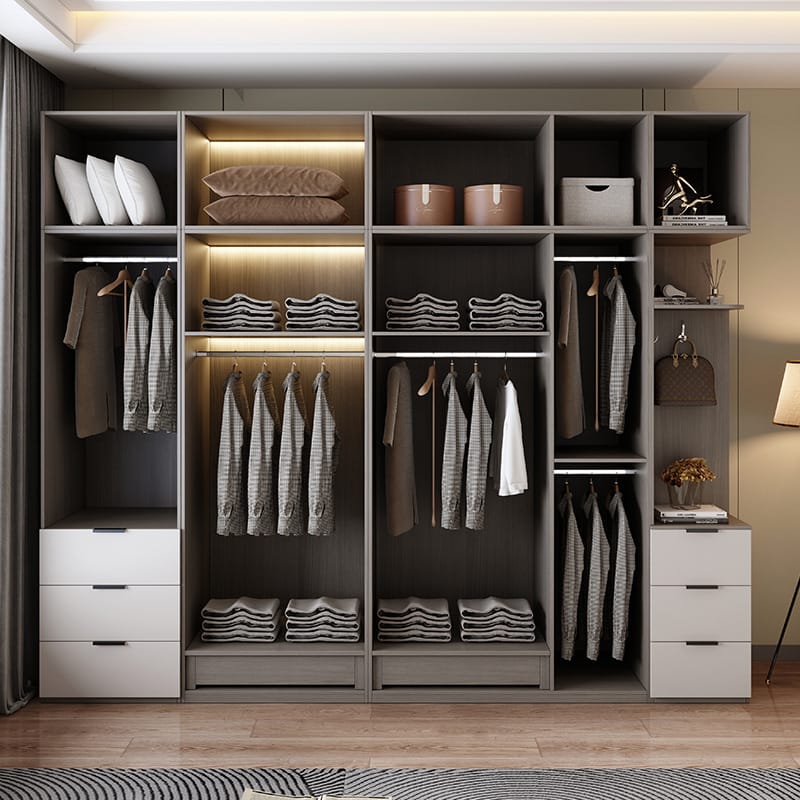 Modern Style 1.6m Sliding Door Wooden Clothes Wardrobe New Designs for Home Furniture & Kitchen Use for Bedroom Wall Closet