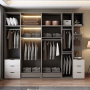 Modern Style 1.6m Sliding Door Wooden Clothes Wardrobe New Designs for Home Furniture & Kitchen Use for Bedroom Wall Closet