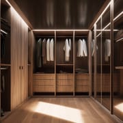 Modern Luxury Walk-In Closet Adjustable Wooden Wardrobes Design for Bedroom