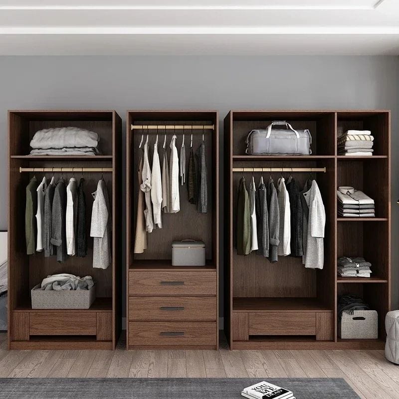 Modern Luxury Walk-In Closet Adjustable Wooden Wardrobes Design for Bedroom