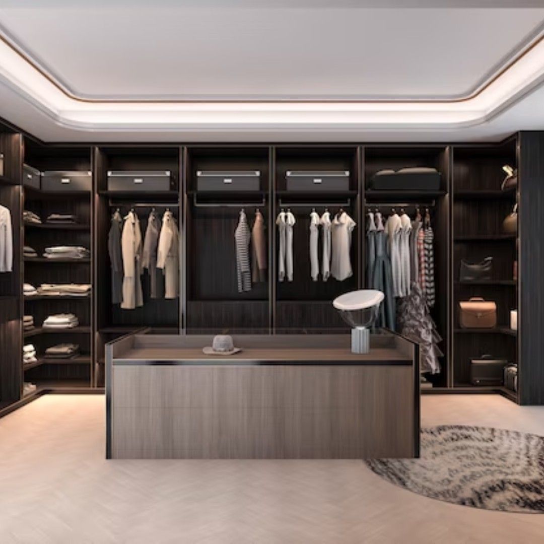 Modern Luxury Walk-In Closet Adjustable Wooden Wardrobes Design for Bedroom