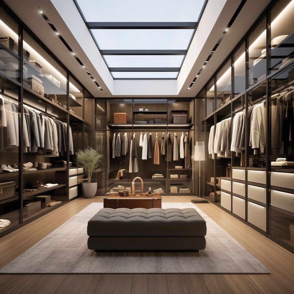 Modern Luxury Walk-In Closet Adjustable Wooden Wardrobes Design for Bedroom