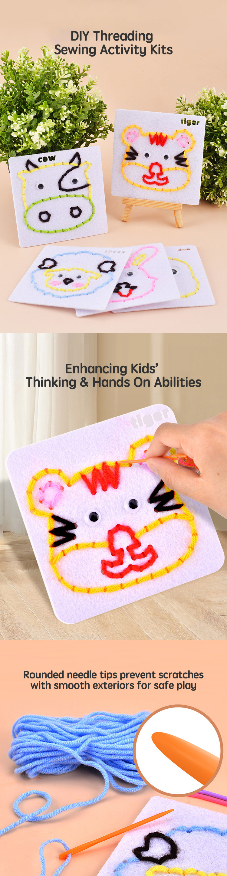 Kids DIY Threading Sewing Kit – Educational Craft for Fine Motor Skills