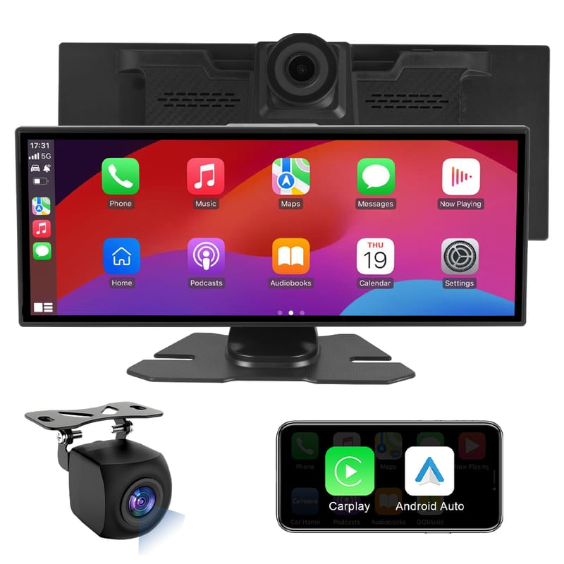 Universal Portable Carplay for Car TouchScreen, Wireless Carplay Touch Screen Wireless Car Stereo with Carplay Android Auto CSH818D